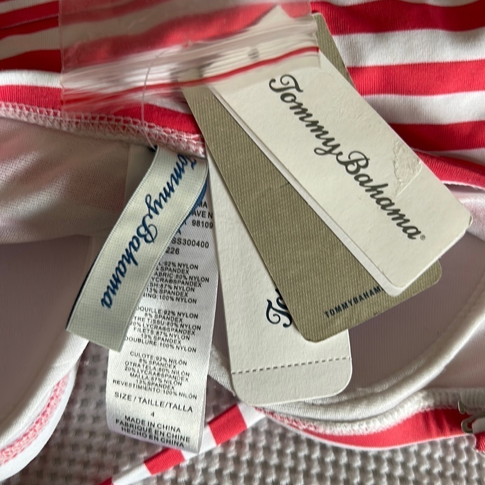 NWT Tommy Bahama Breaker Bay Stripe Bandeau one piece swimwear. Women’s size 4. - Picture 8 of 10